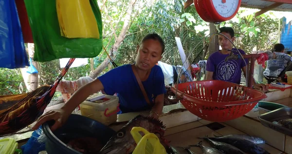 Nido Filipinas Feb 2016 Mercado Mariscos Verduras Para Residentes Turistas — Foto de Stock