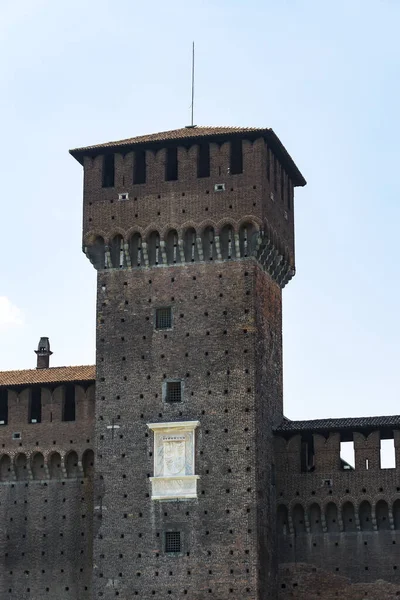 Elementen Van Architectuur Van Het Oude Kasteel Van Sforza Milaan — Stockfoto