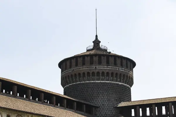 Elementos Arquitectura Del Antiguo Castillo Sforza Milán Italia — Foto de Stock