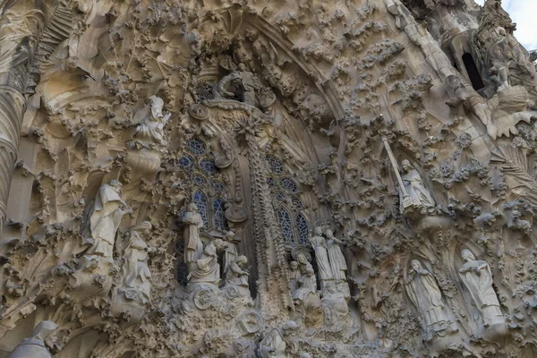 Barcelona Hiszpania Stycznia 2018 Elementy Architektury Nowej Części Świątyni Sagrada — Zdjęcie stockowe