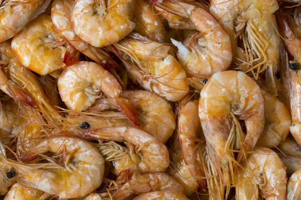 Background Cooking Shrimp Clams Filmed Close — Stock Photo, Image