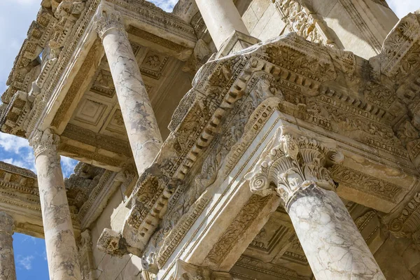 Ruins Ancient Antique City Ephesus Library Building Celsus Amphitheater Temples — Stock Photo, Image