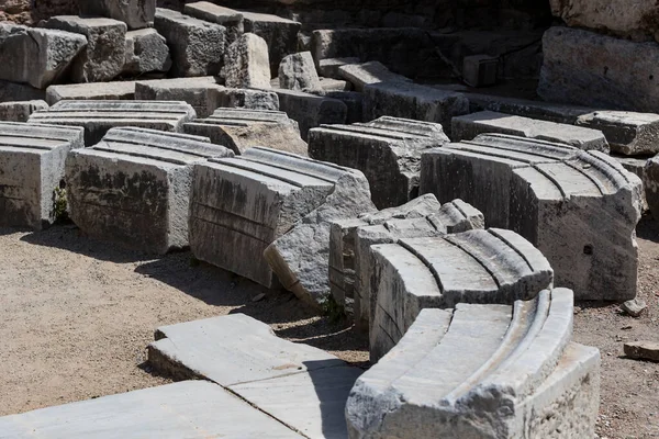 Die Ruinen Der Antiken Stadt Von Ephesus Das Bibliotheksgebäude Von — Stockfoto