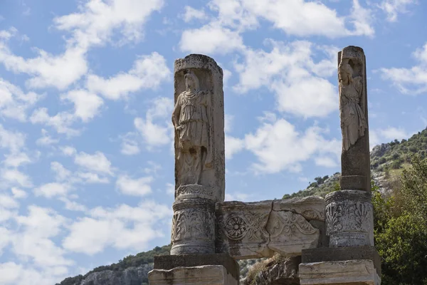 Rovine Dell Antica Città Efeso Edificio Biblioteca Celso Templi Colonne — Foto Stock