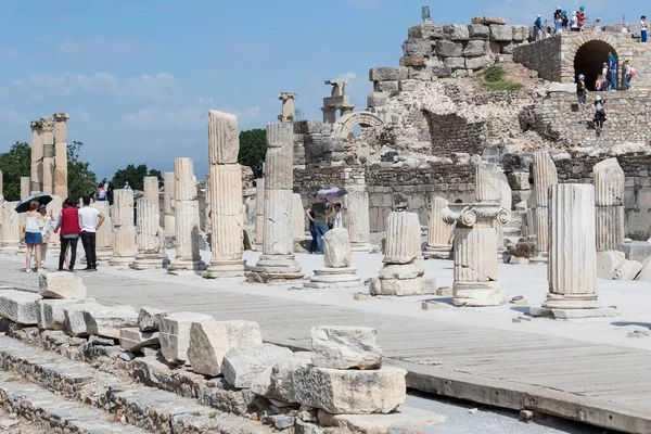 Selcuk Turquia Maio 2017 Ruínas Antiga Cidade Antiga Éfeso Edifício — Fotografia de Stock