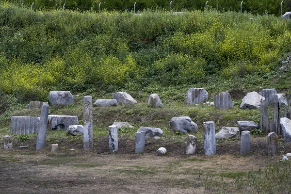Restos Das Ruínas Pedra Antigo Templo Ártemis Turquia — Fotografia de Stock