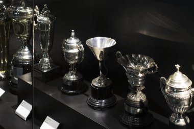 MADRID, SPAIN - 25 Mart 2018: The Museum of the Real Madrid Football Club Cup ve ödülleri