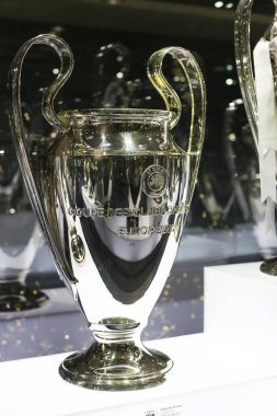 MADRID, SPAIN - 25 Mart 2018: The Museum of the Real Madrid Football Club Cup ve ödülleri
