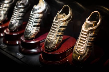 MADRID, SPAIN - 25 Mart 2018: The Museum of the Real Madrid Football Club Cup ve ödülleri