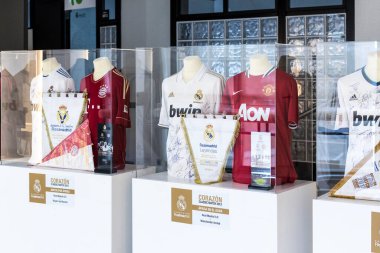 MADRID, SPAIN - 25 Mart 2018: The Museum of the Real Madrid Football Club Cup ve ödülleri