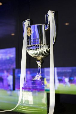 MADRID, SPAIN - 25 Mart 2018: The Museum of the Real Madrid Football Club Cup ve ödülleri