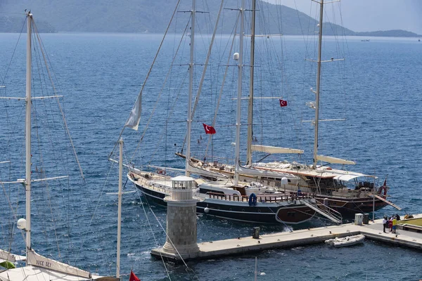 Turkey Marmaris Április 2017 Kikötő Jachtok Hajók Hajók Turisztikai Környezetbarát — Stock Fotó
