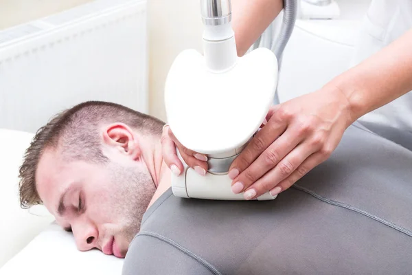 Young Man Process Medical Health Clinic Lipomassage — Stock Photo, Image