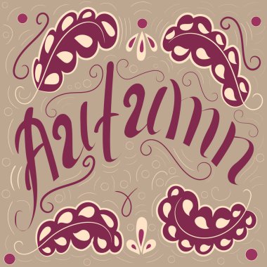 Sonbahar arka plan üzerinden tek renkli vektör çizim içinde bırakır.