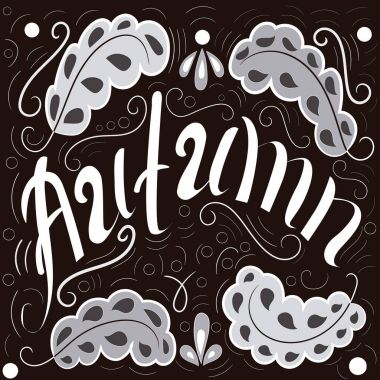 Sonbahar arka plan üzerinden tek renkli vektör çizim içinde bırakır.