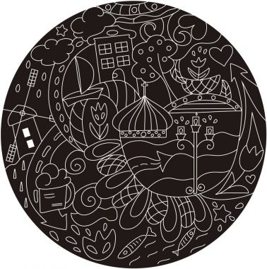 Amsterdam, Hollanda elle çizilmiş vektör kümesi doodles