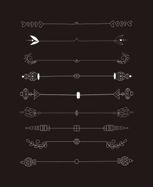 Handdrawn sınırları topluluğu. Benzersiz swirls ve bölücüler tasarımınız için. Vektör etiket, şerit, sembol, süsleme, çerçeveler ve kaydırma öğeleri.
