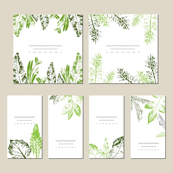 Sanatsal yaratıcı evrensel kart dizisini. Elle çizilmiş dokuları. Düğün, yıldönümü, doğum günü, Sevgililer günü, parti. Tasarım poster, kart, davet, afiş, broşür, el ilanı için. Vektör.