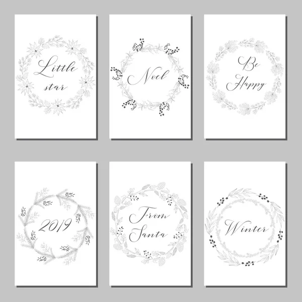 Nieuwjaar en Merry Christmas decoratie set. — Stockvector