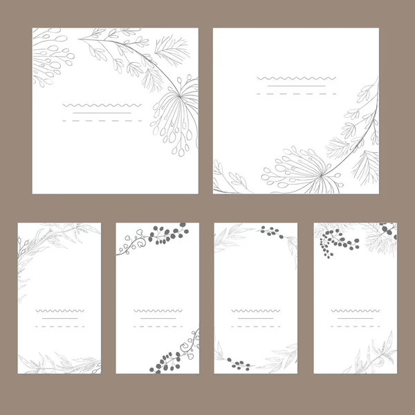 Set of artistic universal cards. — Stock Vector