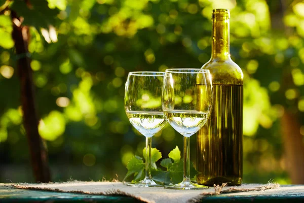 Two glasses of white wine — Stock Photo, Image