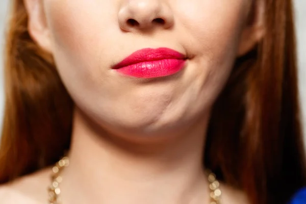 Facial Expressions Of Young Redhead Woman Closeup — Stock Photo, Image