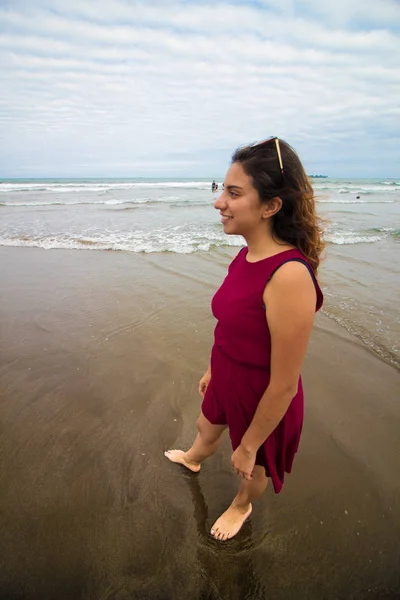 Chica en la playa de veracruz — Foto de Stock