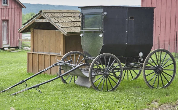 Amish černá buggy — Stock fotografie