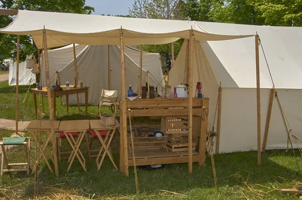 Civil war encampment and camplife — Stock Photo, Image