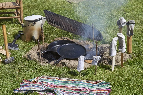 Civil war encampment and camplife — Stock Photo, Image