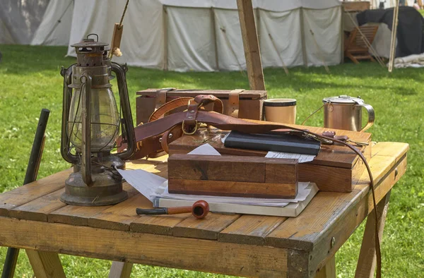 Acampamento e acampamento de guerra civil — Fotografia de Stock