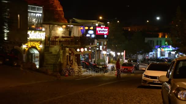 Türkiye Göreme Gece Hayatı Köy — Stok video