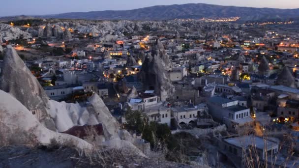 Türkiye Göreme Gece Hayatı Köy — Stok video