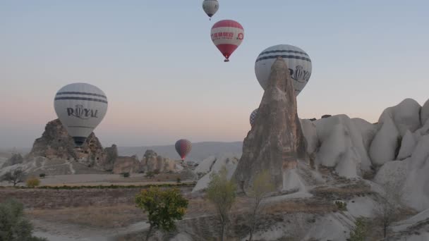 Capadocia. globos, caliente, aire, pavo — Vídeo de stock