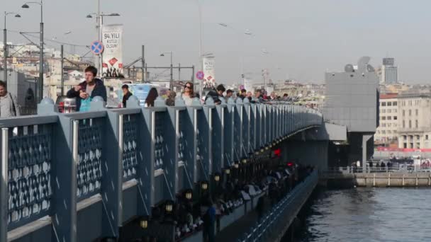 Turquia.. Ponte Galata . — Vídeo de Stock