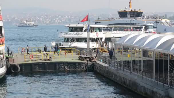 Tacchino Istanbul Molo Traghetto Ottobre 2017 — Video Stock