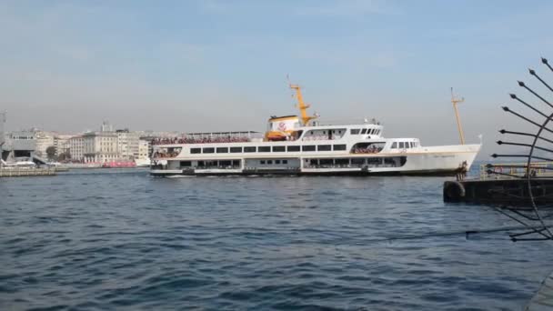 Turecko Istanbulu Pier Trajekt Říjen 2017 — Stock video
