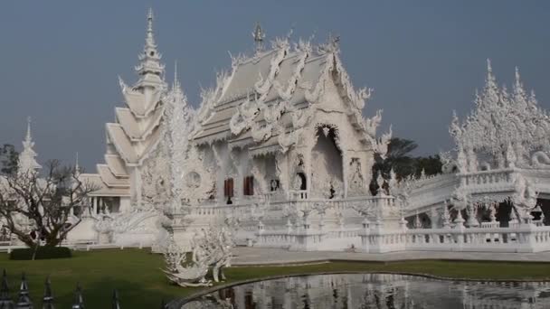 Templo Blanco Tailandia Arquitectura Asia Religión — Vídeos de Stock