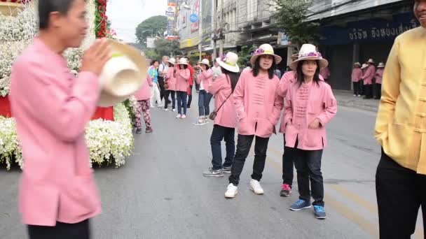Chiang Mai Flores Vacaciones Flores Orquídea Colorido Gente Niños Baile — Vídeos de Stock