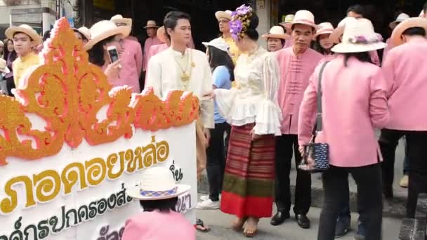 Chiang Mai Flores Flores Feriado Orquídea Colorido Pessoas Crianças Dança — Vídeo de Stock