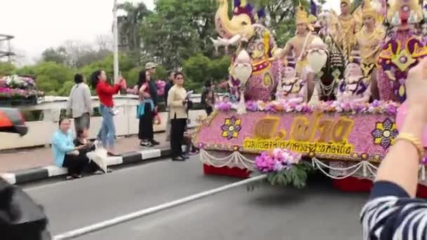 Chiang Mai Flores Vacaciones Flores Orquídea Colorido Gente Niños Baile — Vídeos de Stock