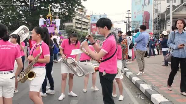 Chiang Mai Flores Flores Feriado Orquídea Colorido Pessoas Crianças Dança — Vídeo de Stock