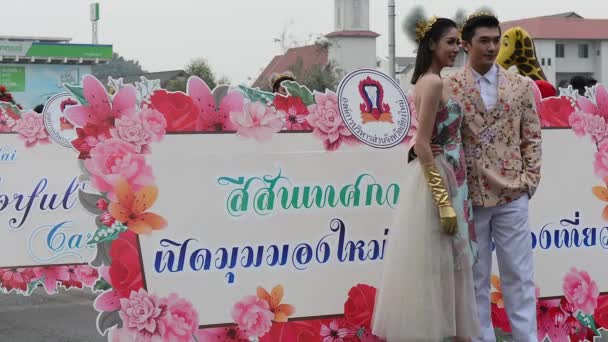 Chiang Mai Flores Vacaciones Flores Orquídea Colorido Gente Niños Baile — Vídeos de Stock