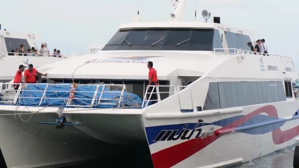 Het Eiland Van Tao Pier Ferry Activiteit Azië Aziatisch Strand — Stockvideo