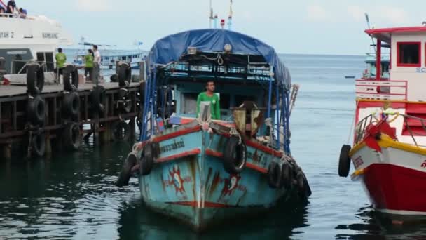 Thailand Eiland Tao Pier Water Eiland Reizen Zee — Stockvideo