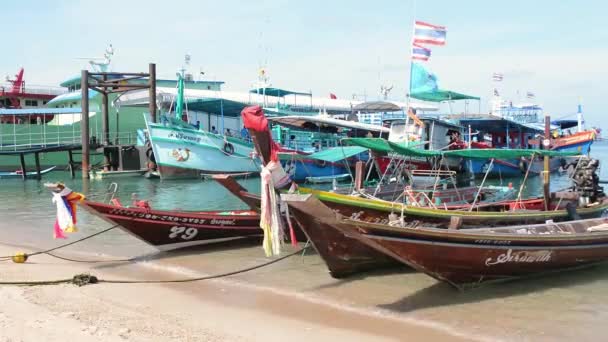 Thailand Island Tao Pier Water Island Travel Sea — Stock Video