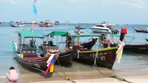 Thailand Island Tao Pier Water Island Travel Sea — Stock Video