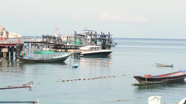 Thailand Eiland Tao Pier Water Eiland Reizen Zee — Stockvideo