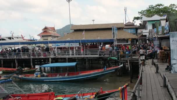 Thailand Island Tao Pier Water Island Travel Sea — Stock Video