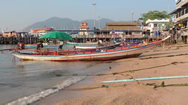 Thailand Tao Pier Vatten Resor Sea — Stockvideo